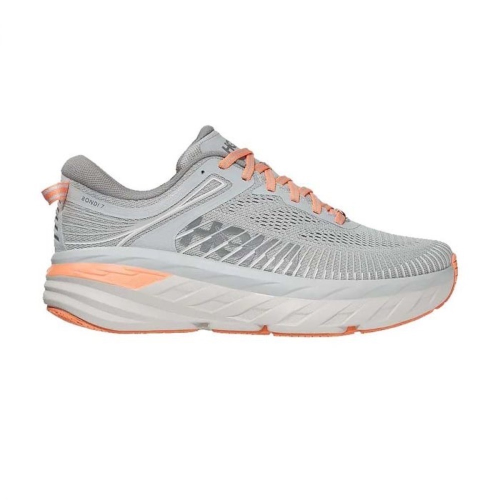 HOKA WOMEN'S BONDI 7 WIDE RUNNING SHOE in HSMH Harbor Mist size 7